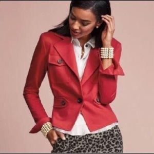 Cabi #3374 Ponte Twill Crimson Jacket- SZ 14